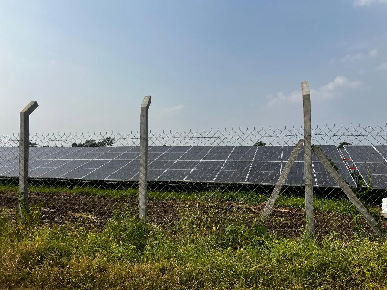 Chain link perimeter fencing installed by Micron Wires at a solar farm